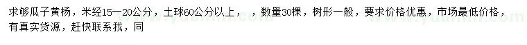 求購米徑15-20公分瓜子黃楊