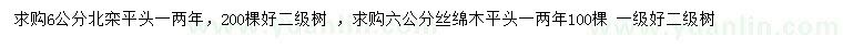 求購(gòu)6公分北欒、絲棉木