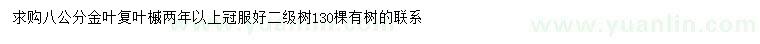 求購8公分金葉復(fù)葉槭