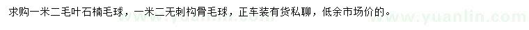 求購1.2米紅葉石楠球、無刺構(gòu)骨球