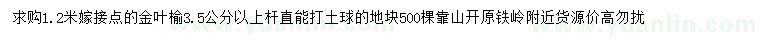 求購3.5公分以上金葉榆