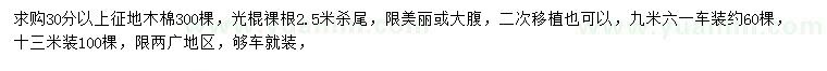 求購(gòu)30分以上木棉