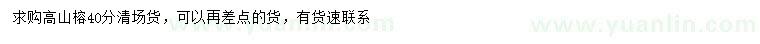 求購(gòu)40公分高山榕