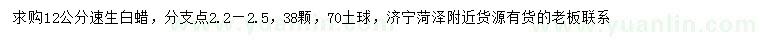 求購12公分速生白蠟