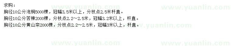 求購(gòu)10公分泡桐