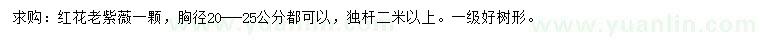 求購胸徑20-25公分老紫薇