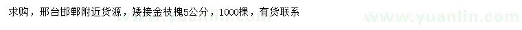 求購5公分矮接金枝槐