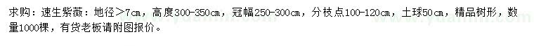 求購地徑7公分以上速生紫薇