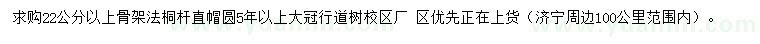 求購22公分以上法桐