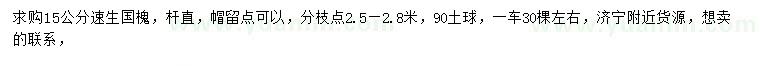 求購15公分速生國槐