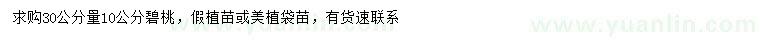 求購30量10公分碧桃