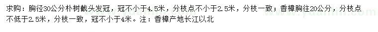 求購(gòu)胸徑20、30公分樸樹