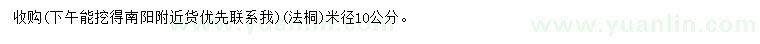 求購(gòu)米徑10公分法桐