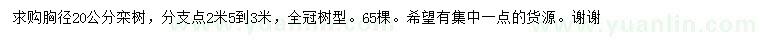 求購(gòu)胸徑20公分欒樹(shù)