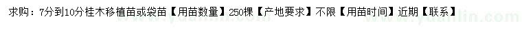 求購7-10公分桂木