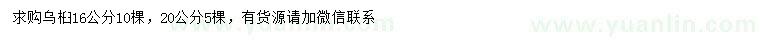 求購(gòu)16、20公分烏桕
