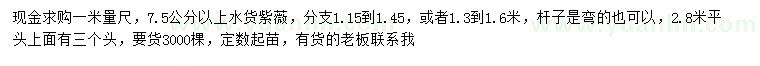 求購1米量7.5公分紫薇