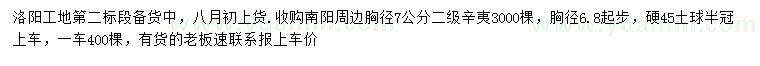 求購胸徑6.8公分以上辛夷
