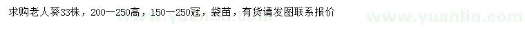 求購(gòu)高200-250公分老人葵