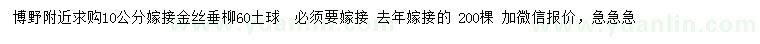 求購10公分金絲垂柳