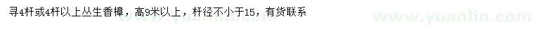 求購(gòu)高9米以上叢生香樟