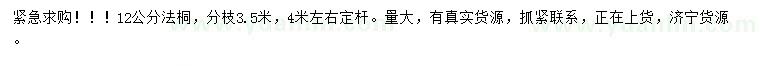 求購12公分法桐