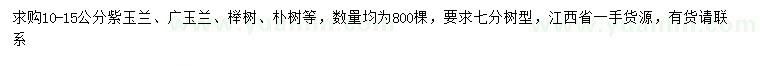 求購(gòu)紫玉蘭、廣玉蘭、櫸樹等