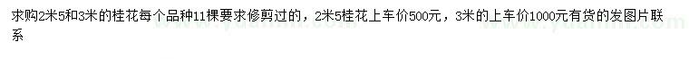 求購2.5、3米桂花