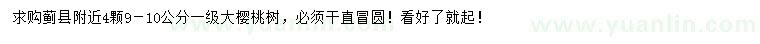 求購9-10公分櫻桃樹