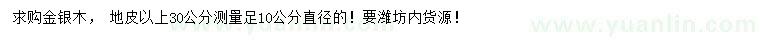 求購30量10公分金銀木