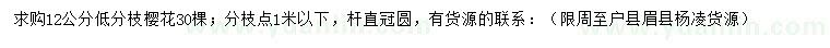 求購12公分櫻花