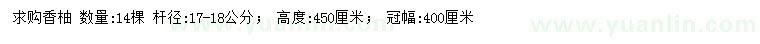 求購17-18公分香柚