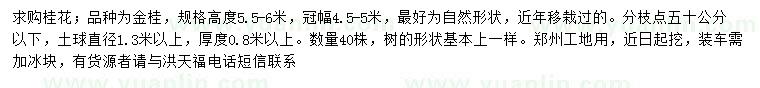求購高5.5-6米金桂