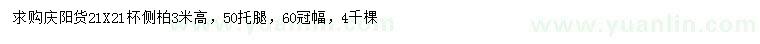 求購高3米側(cè)柏