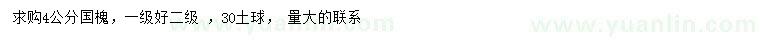 求購(gòu)4公分國(guó)槐