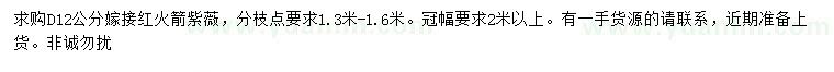 求購地徑12公分紅火箭紫薇