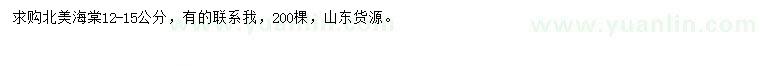 求購12-15公分北美海棠