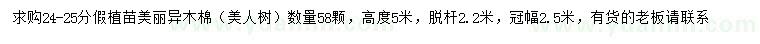 求購(gòu)24-25公分美麗異木棉
