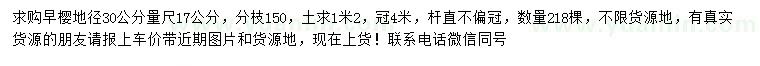 求購30量17公分早櫻