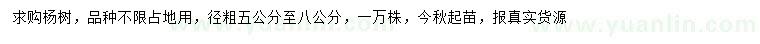 求購(gòu)5-8公分楊樹(shù)