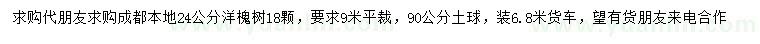 求購(gòu)24公分洋槐樹(shù)