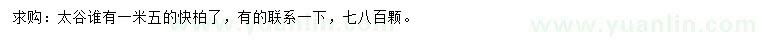 求購1.5米檜柏