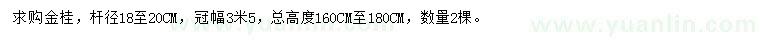 求購冠幅3.5米金桂