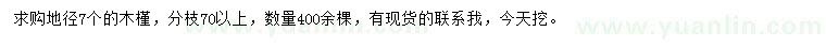 求購地徑7公分木槿