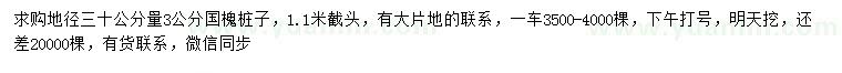 求購30量3公分國槐樁子