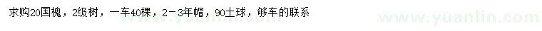 求購20公分國槐
