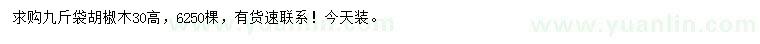 求購(gòu)高30公分胡椒木
