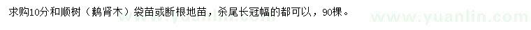 求購(gòu)10公分順樹(shù)