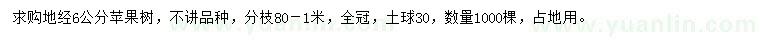 求購(gòu)地徑6公分蘋(píng)果樹(shù)