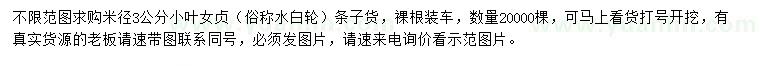 求購米徑3公分小葉女貞